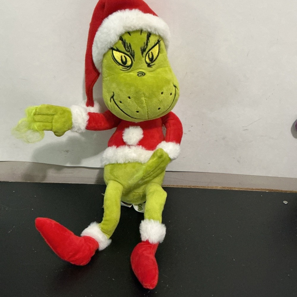 Dr. Seuss Grinch Plush Stuffed Animal Toy Christmas Décor Shelf Sitter 20”